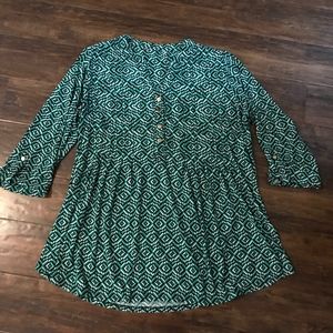 Dress Barn XL Black Green Comfy Shirt